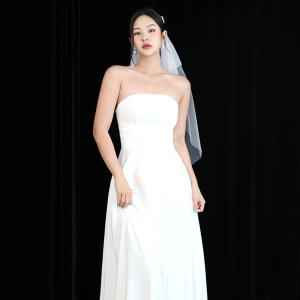 아트박스 실크 튜브탑 셀프웨딩드레스 코르셋 볼레로코디 S-2XL