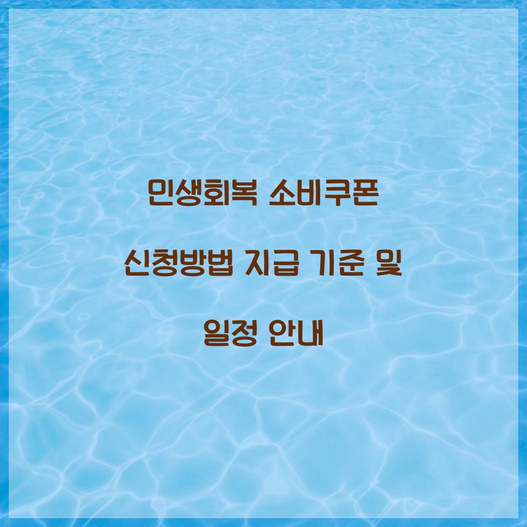 민생회복 소비쿠폰 신청방법