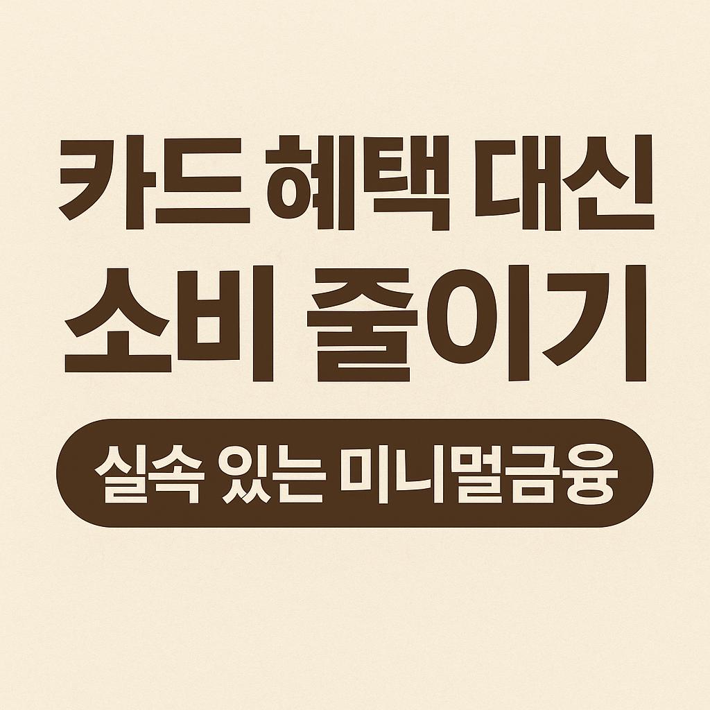 카드 혜택 대신 소비 줄이기｜실속 있는 미니멀금융 실험기