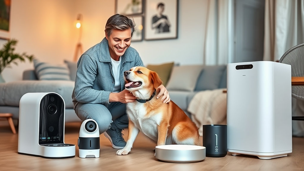 강아지와 행복하게 교감하는 현대적인 집사