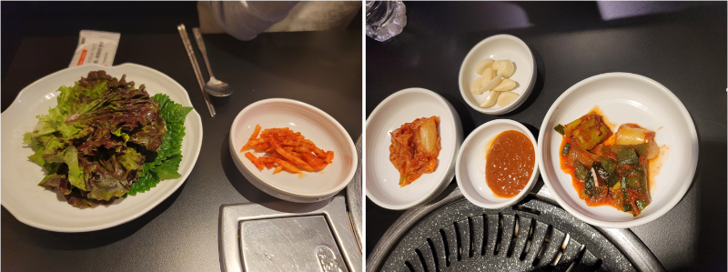 돌배기집 기본 반찬 세팅