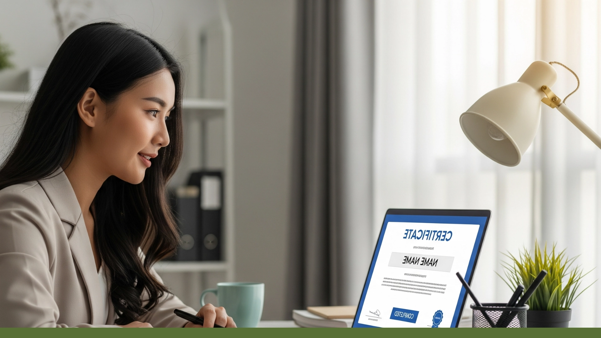 노트북 보고 있는 사람