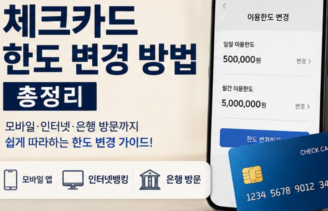 체크카드 한도변경 정리
