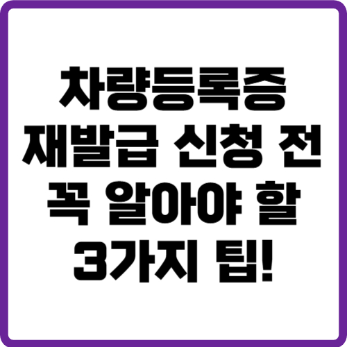 차량등록증재발급