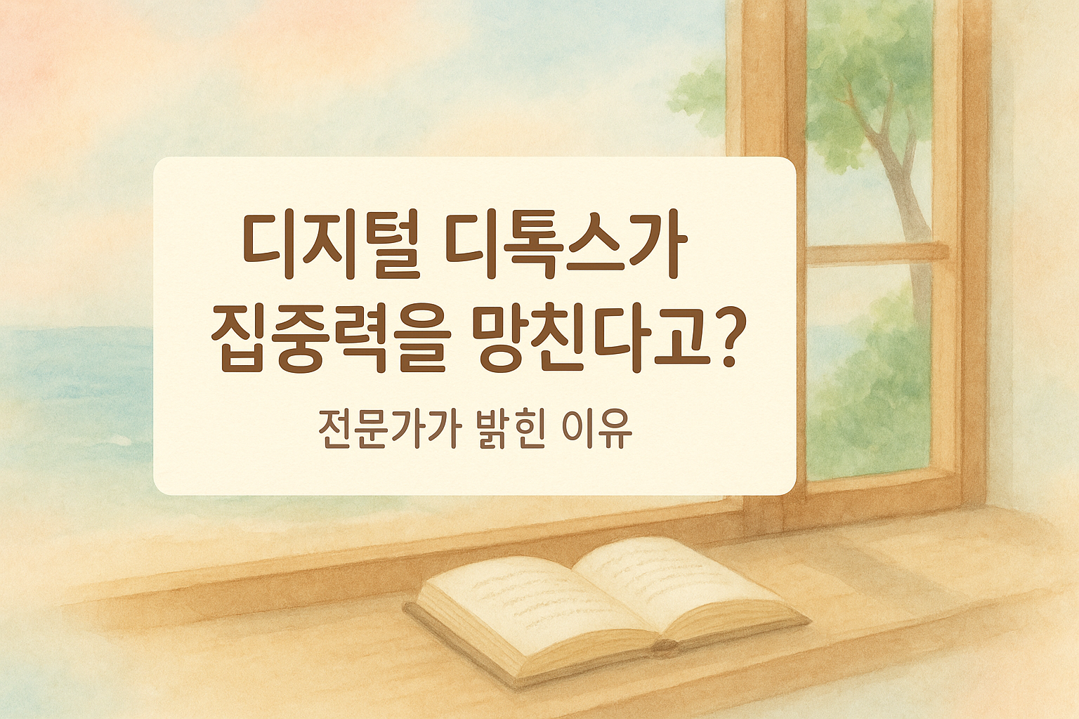 창가의 평화로운 독서 시간