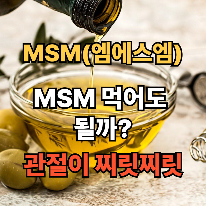 관절 건강 필수 성분! MSM(엠에스엠)의 모든 것