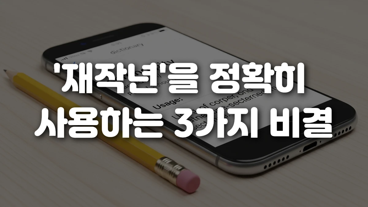 재작년 을 정확히 사용하는 3가지 비결