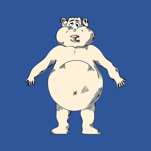 배가-부은-듯한-곰돌이-인형