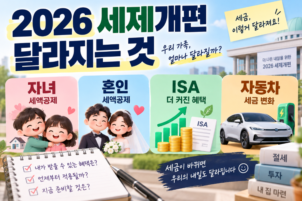2026 세제개편 달라지는 것｜자녀&middot;혼인 세액공제&middot;ISA&middot;자동차 세금