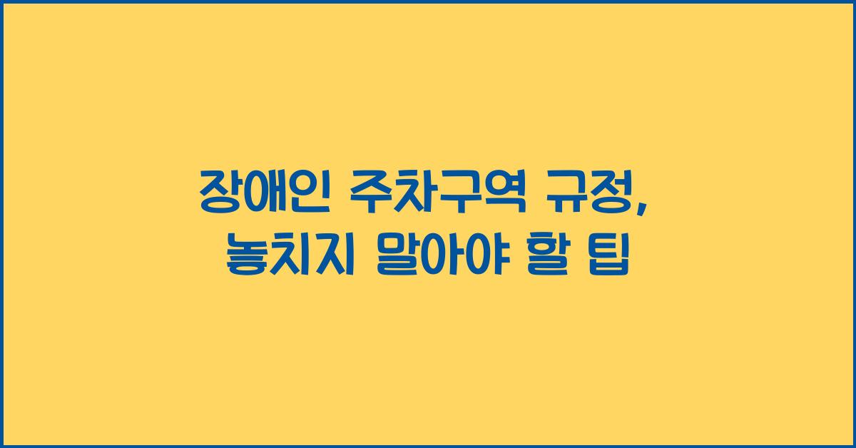 장애인 주차구역 규정