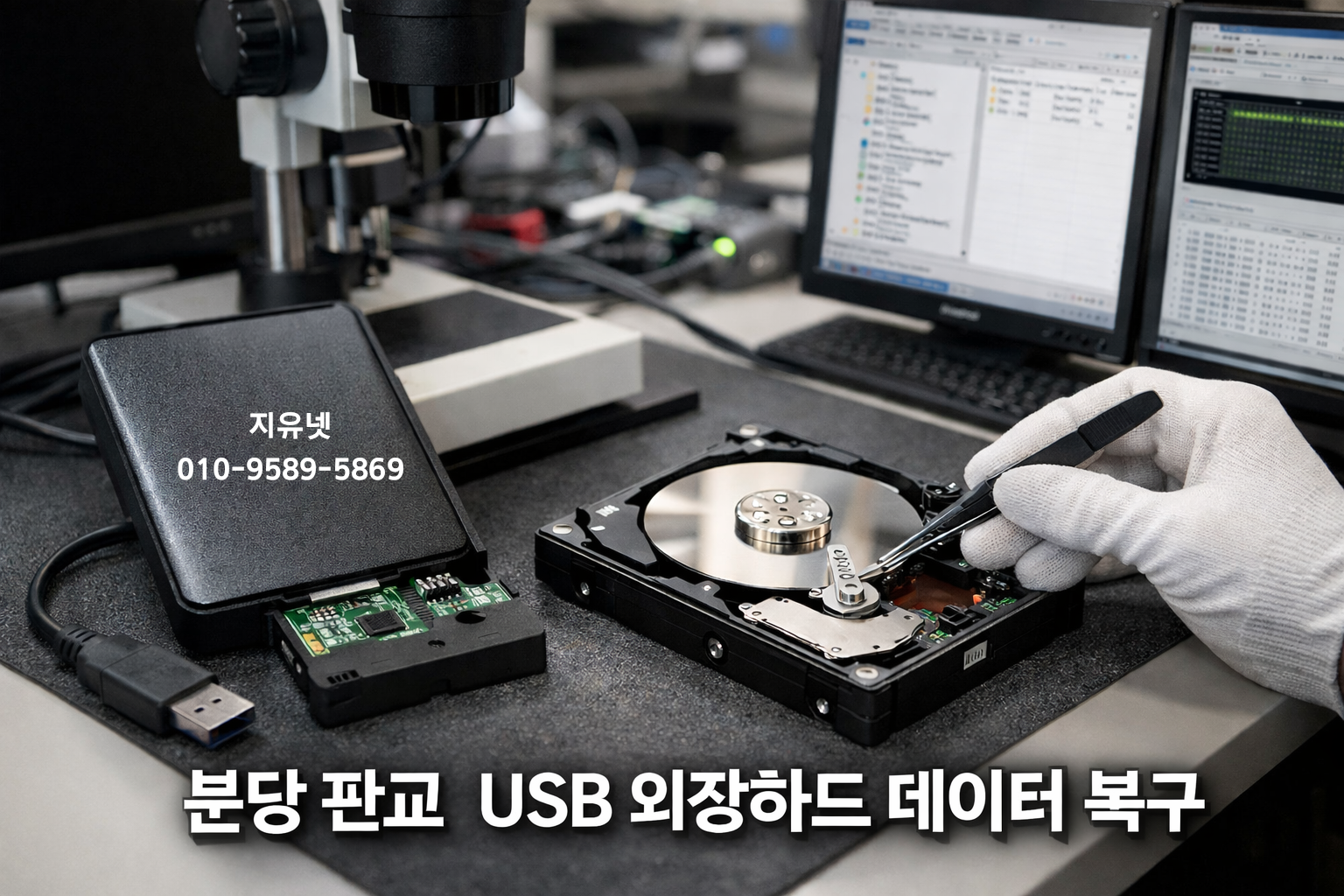 분당 판교 USB 외장하드 데이터 복구 사례|실제 복구 완료 + 천공 파기 서비스 무료 제공
