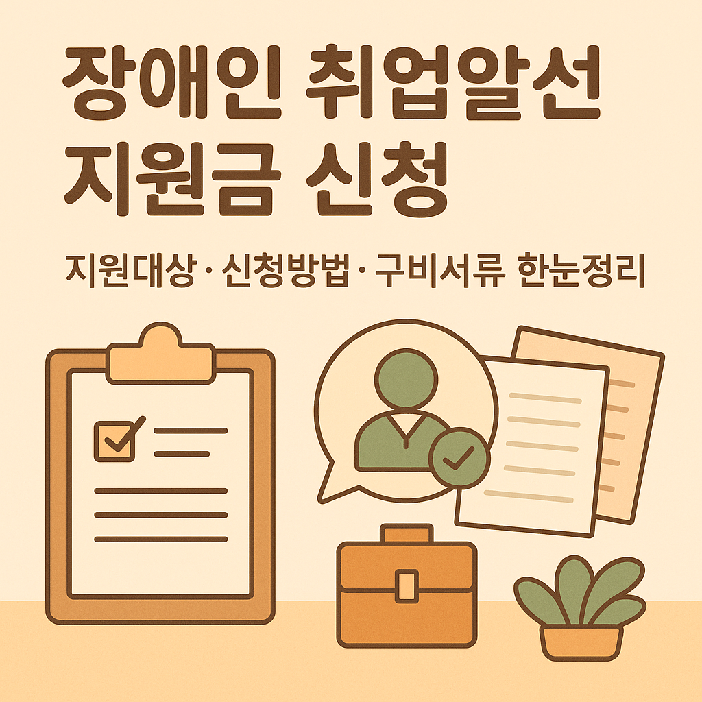 장애인 취업 알선 지원금 지급신청 안내