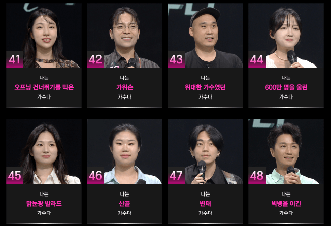 싱어게인3 출연진