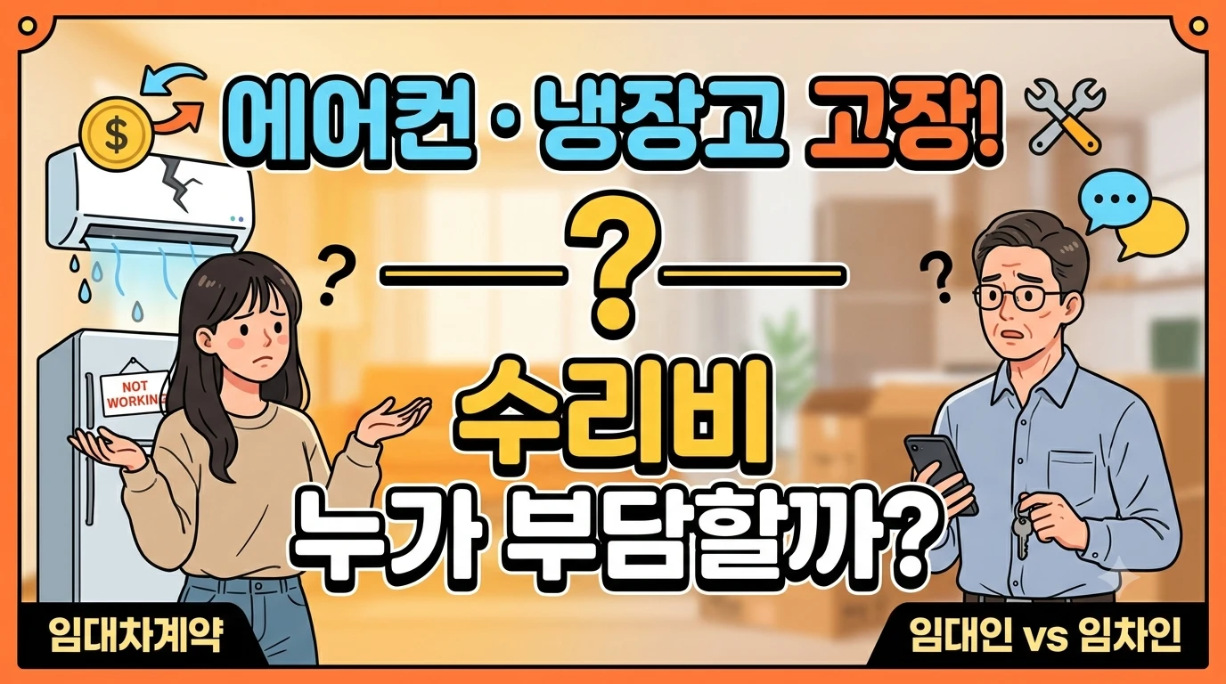 대차계약 시 에어컨&middot;냉장고 옵션 고장 수리비, 누가 부담해야 할까?(ai를 이용한 썸네일)