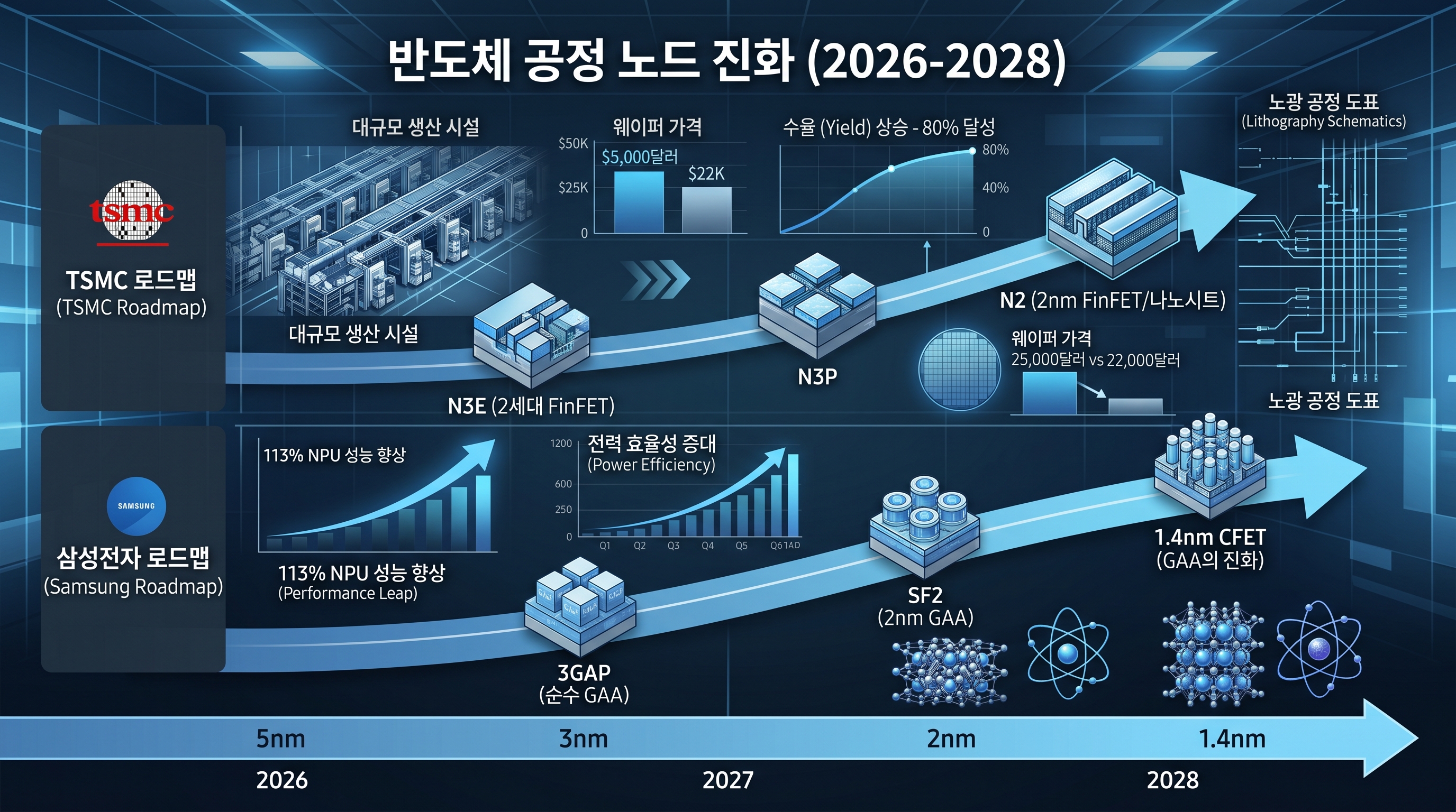2nm 3nm 공정 경쟁, TSMC vs 삼성, 기술 로드맵