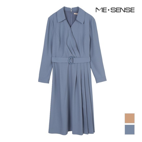 미센스 오픈카라 한편주름 원피스 MB09OPM106A