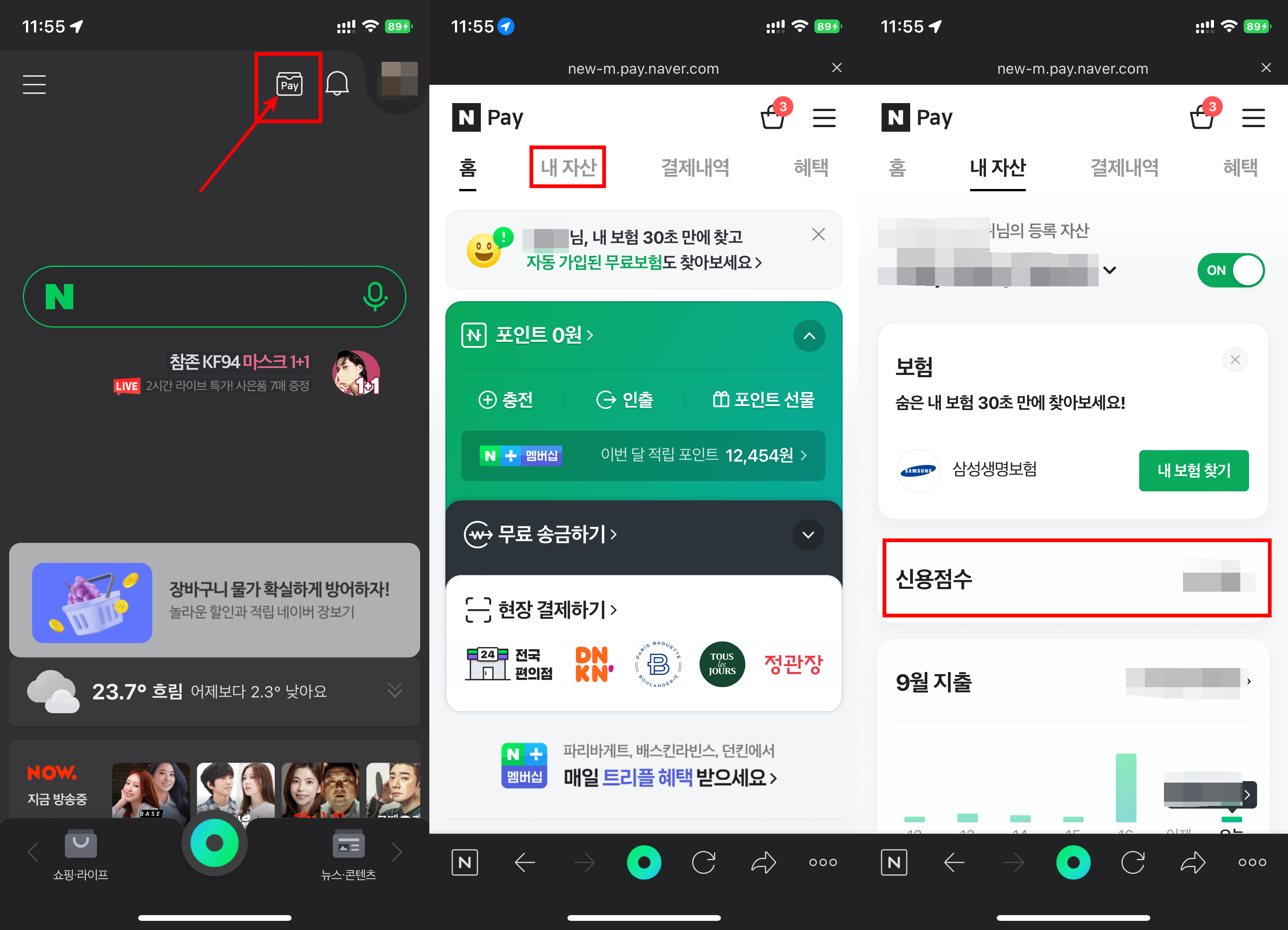 네이버-신용점수-무료조회-화면