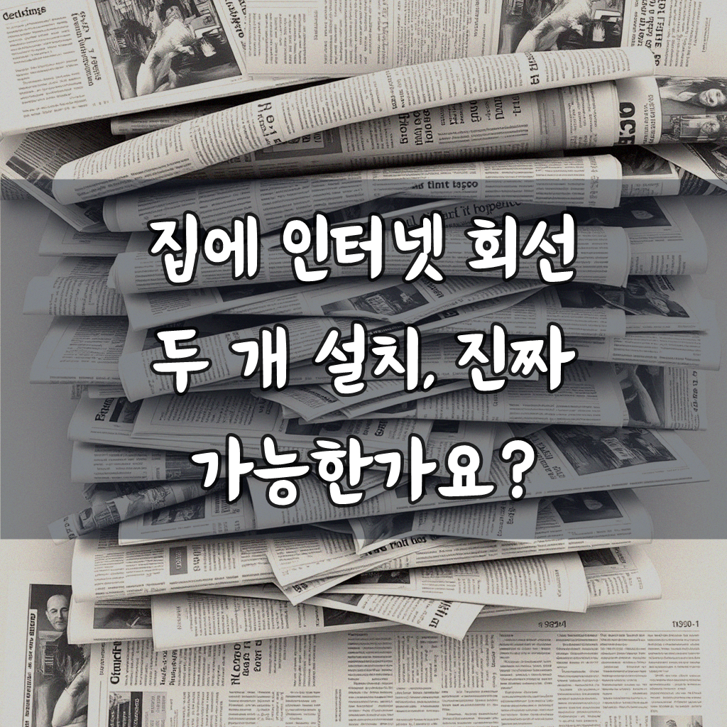 집에 인터넷 회선 두 개 설치 가능한가요