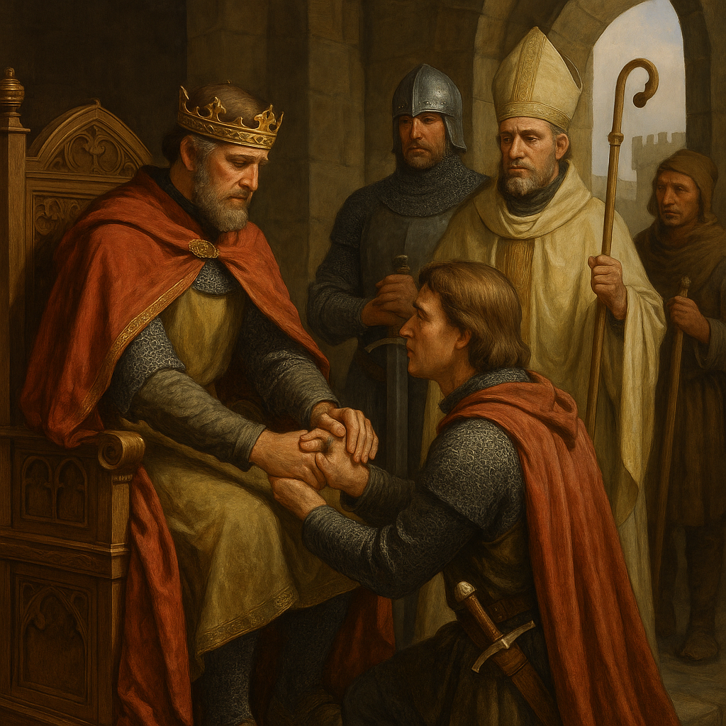 영주와 봉신이 충성 서약을 맺는 장면