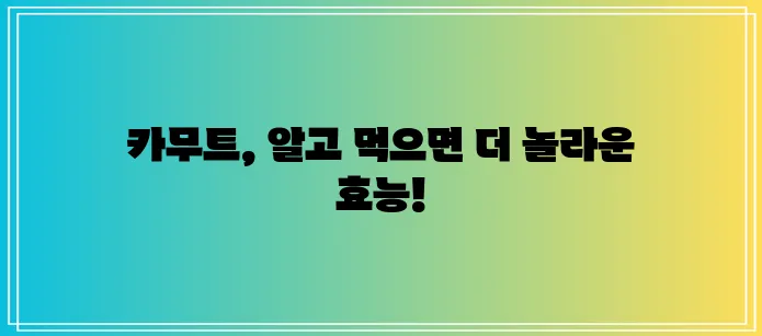 카무트 효능 11가지 핵심 정보 확실하게 알아보기!