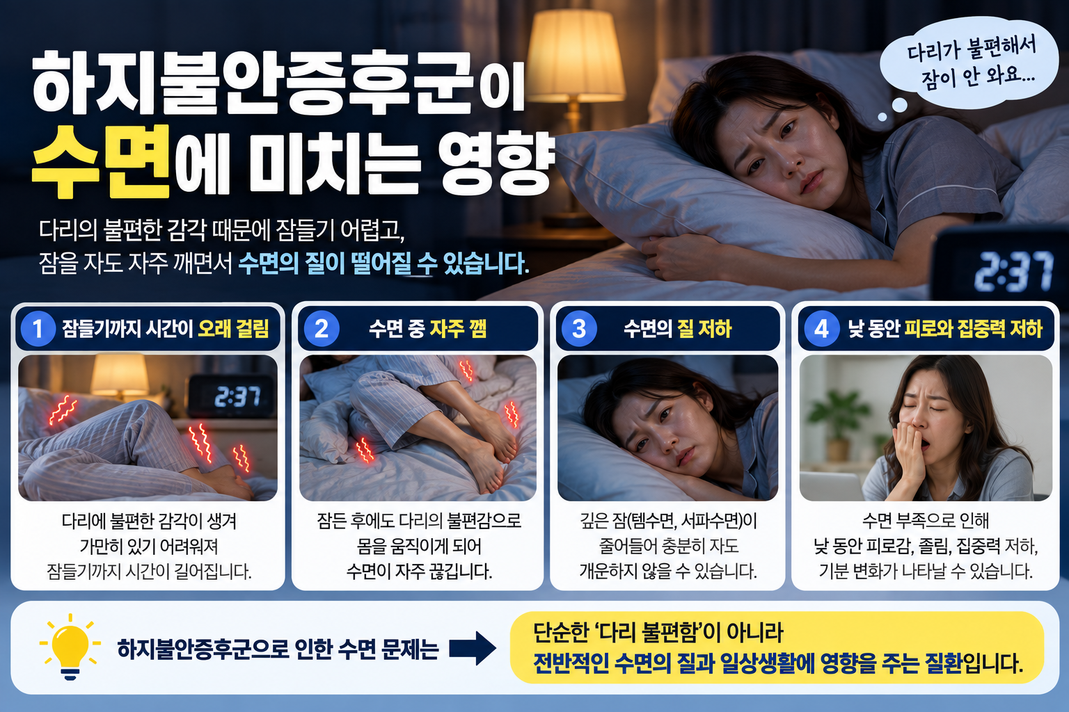 다리 불편감과 수면 관리 참고 그림