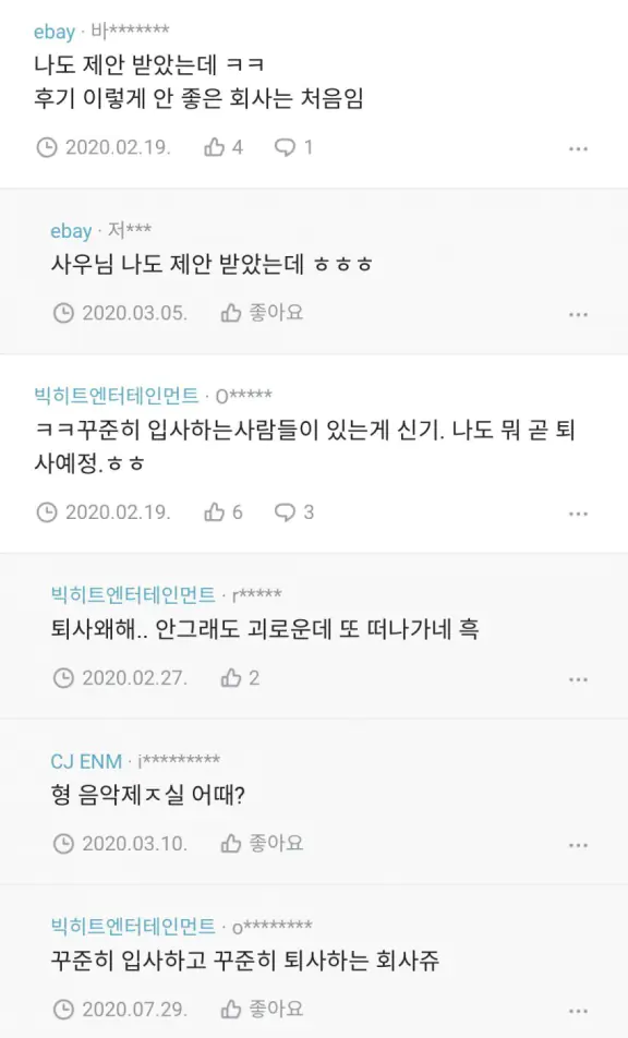 방탄소년단 소속사 하이브 근무환경