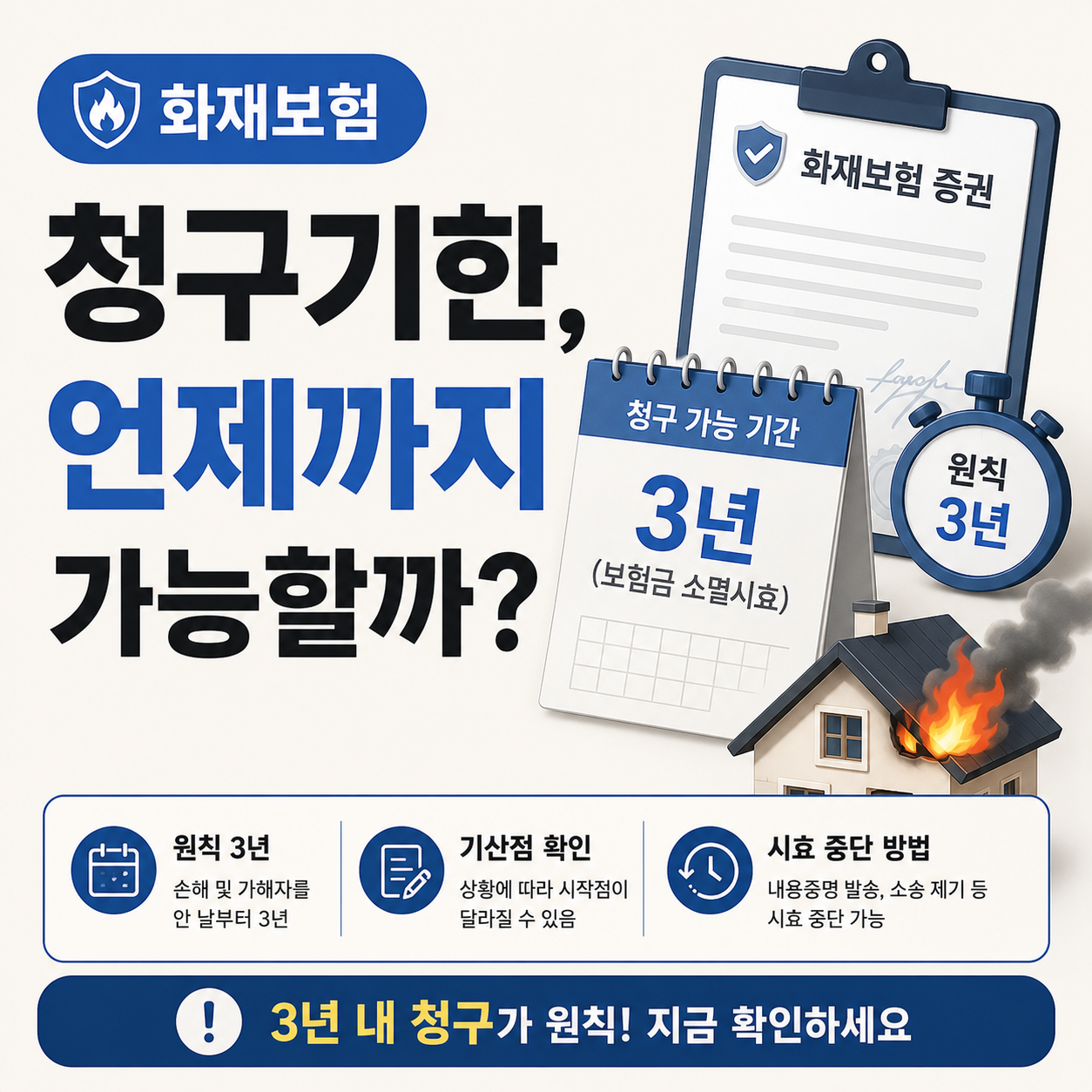 화재보험 청구기한과 소멸시효 안내 이미지