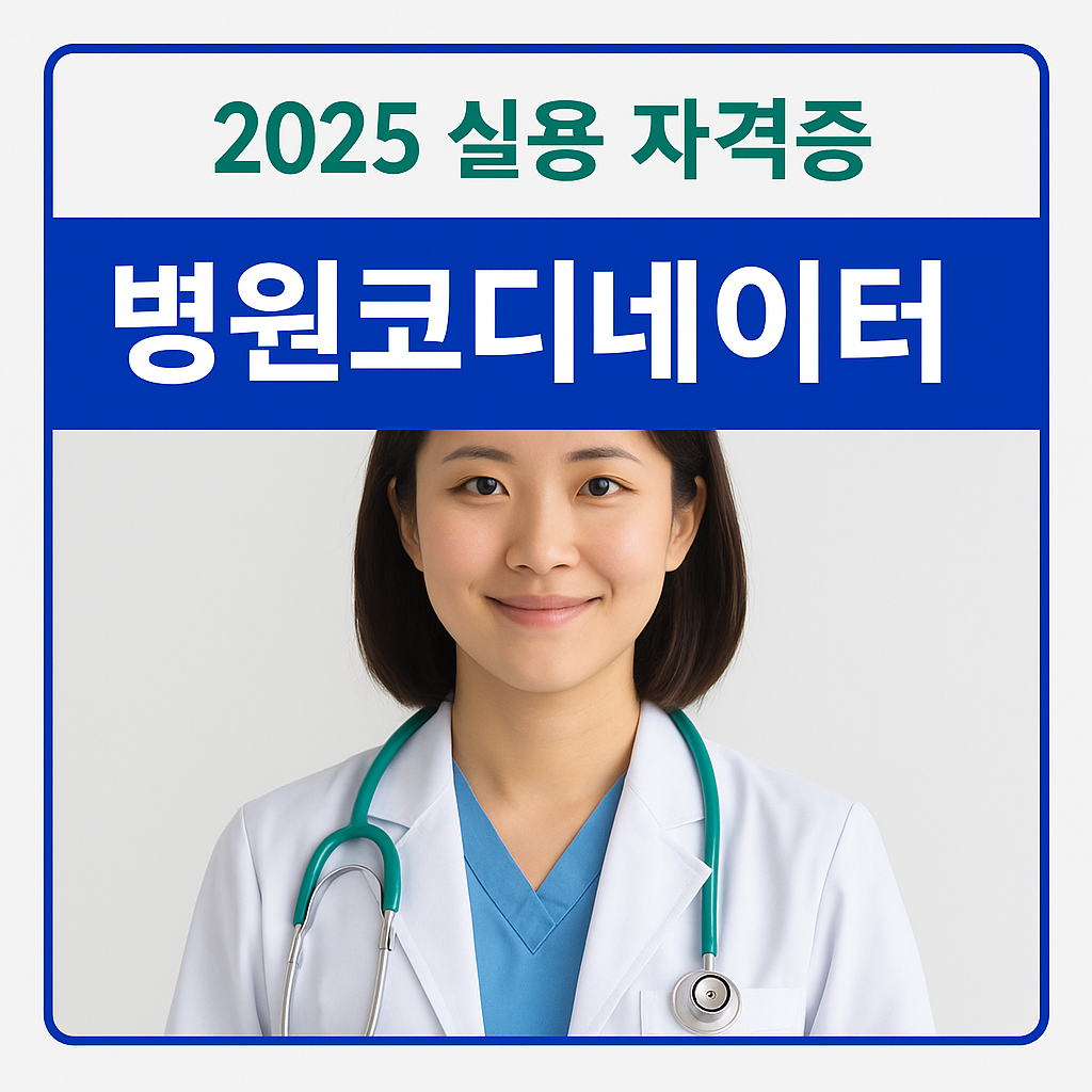 2025 실용 자격증 병원코디네이터 - 동양인 의료진 이미지와 전문성 있는 디자인의 홍보 썸네일