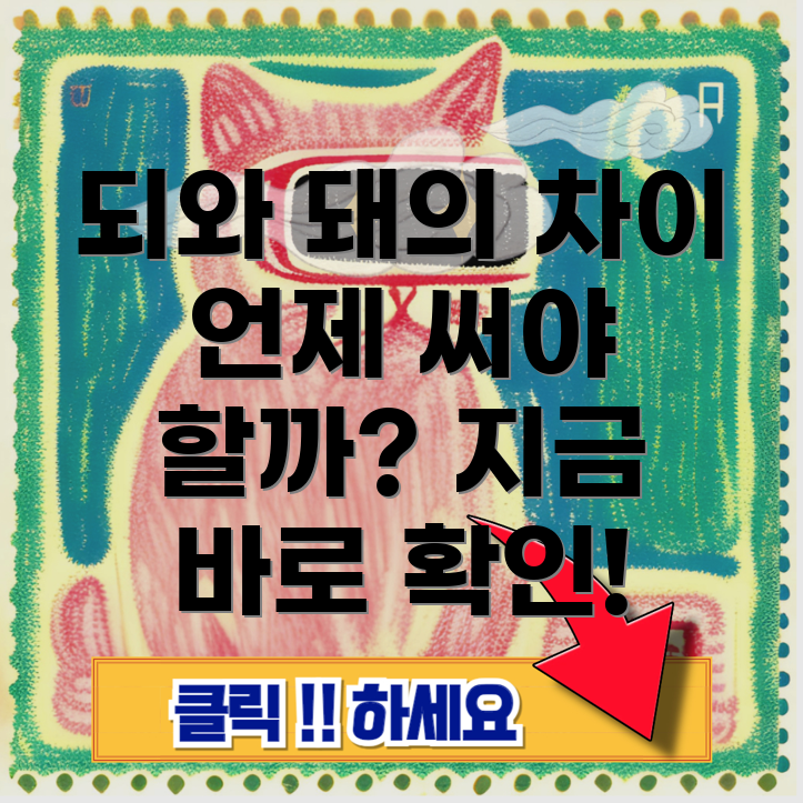 되와 돼의 맞춤법 차이