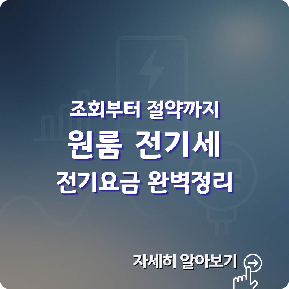 2025 원룸 전기세 조회와 절약 방법, 정부 에너지 지원 제도를 안내하는 친환경 인포그래픽 &ndash; 절약을 상징하는 전구와 플러그 아이콘이 포함된 이미지
