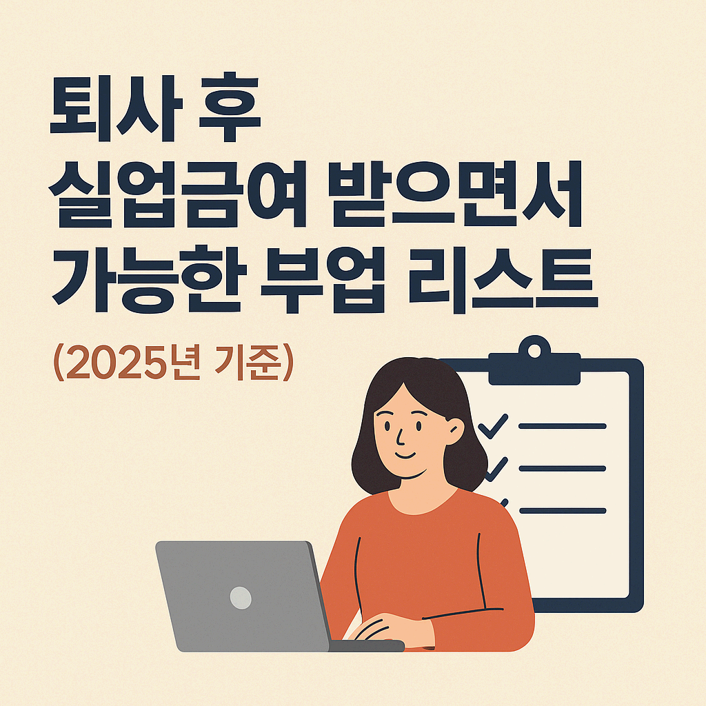 퇴사 후 실업급여 받으면서 가능한 부업 리스트