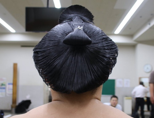 부채꼴 모양의 리키시의 헤어 스타일 오오잇쵸(大銀杏)