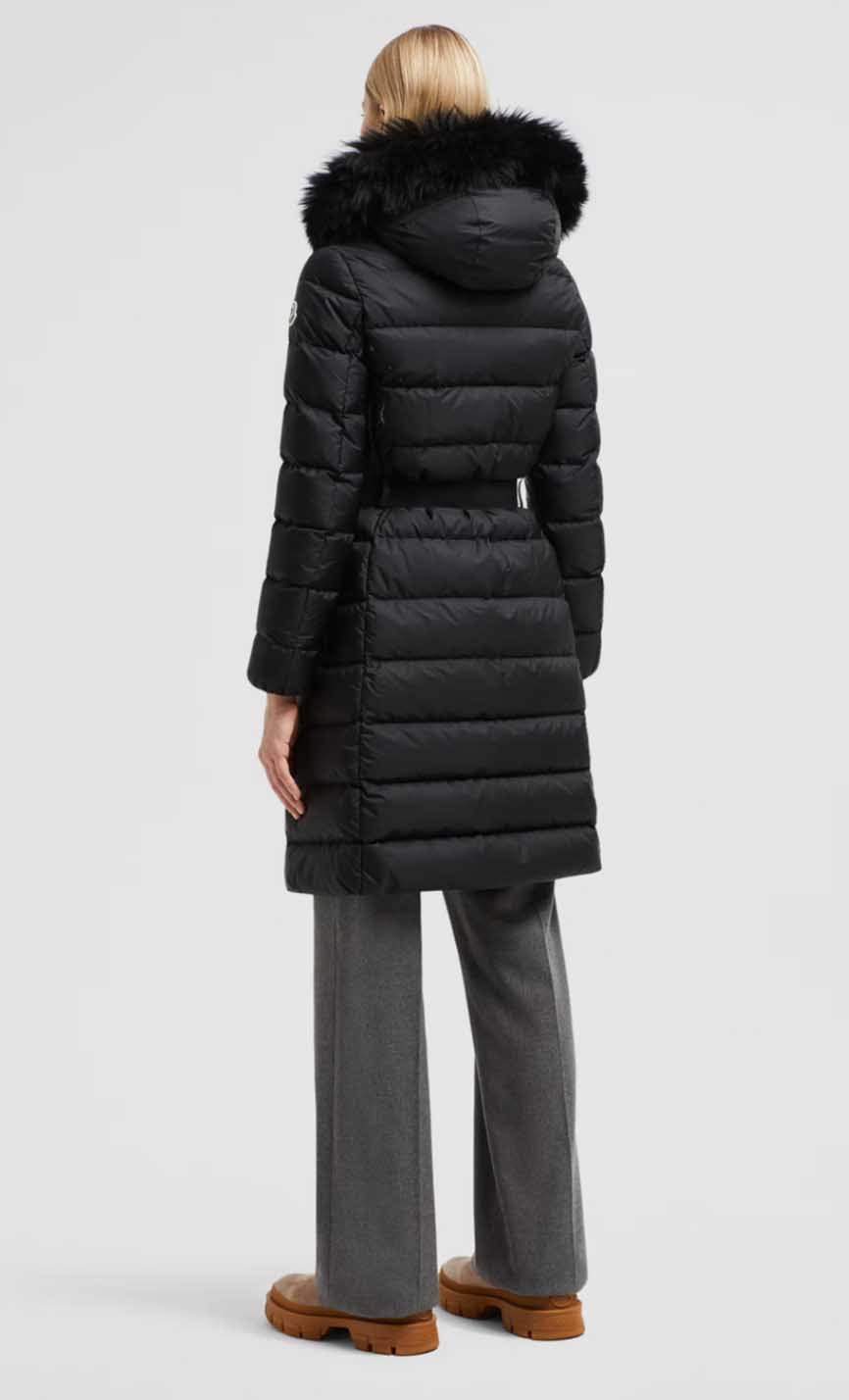 몽클레어 클로에 후드 시어링 롱 다운 재킷