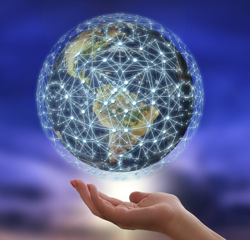 2030 글로벌 영화관 처럼 지구모양을 한 네트워크 사진