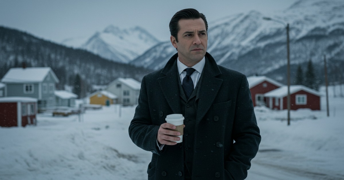 마피아 보스가 노르웨이 작은 마을에서 새 삶을 시작하는 모습의 삽화