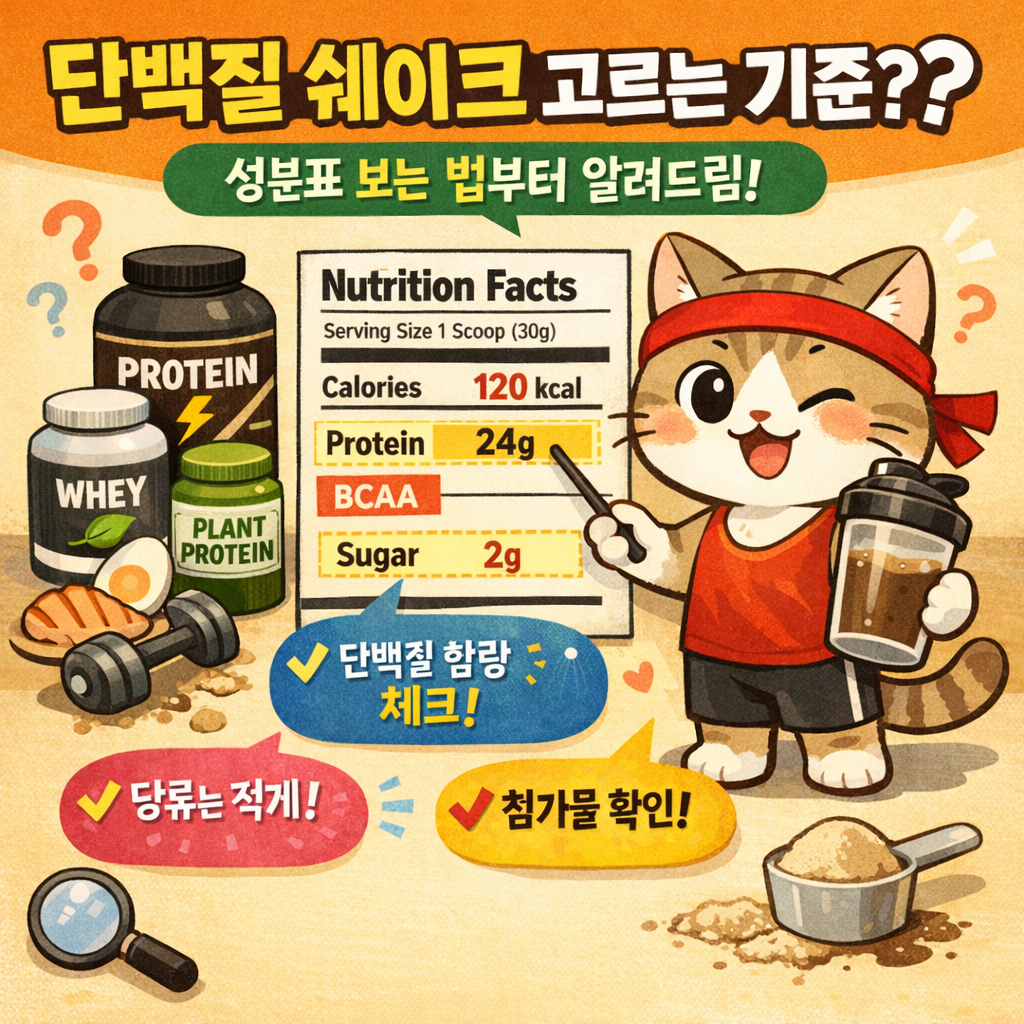 단백질 쉐이크 고르는 기준? 성분표 보는 법부터 알려드림