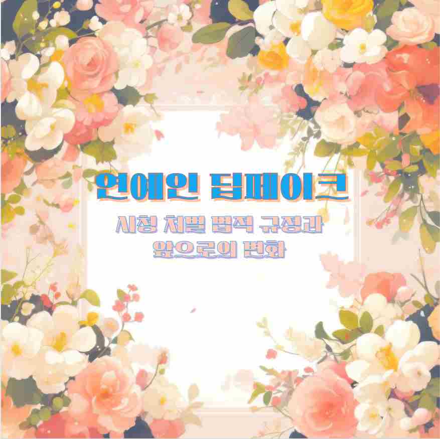 연예인 딥페이크 시청 처벌 법적 규정과 앞으로의 변화
