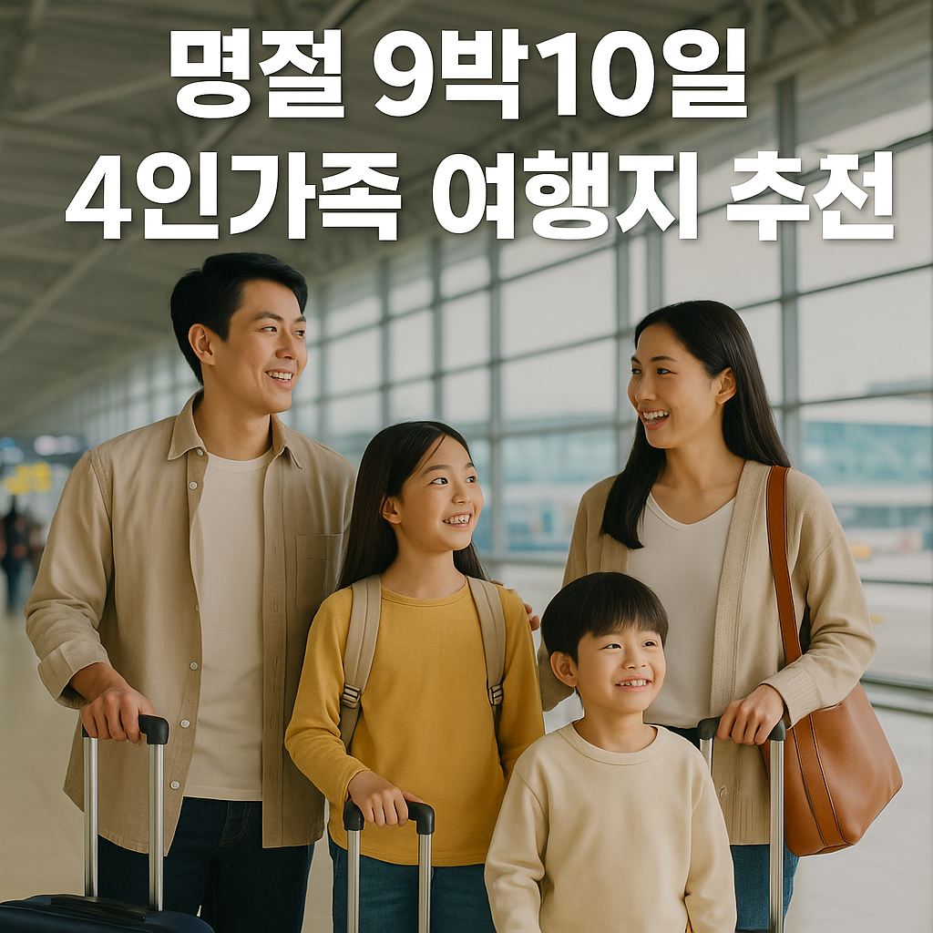 명절 9박10일 4인 가족 여행지 추천