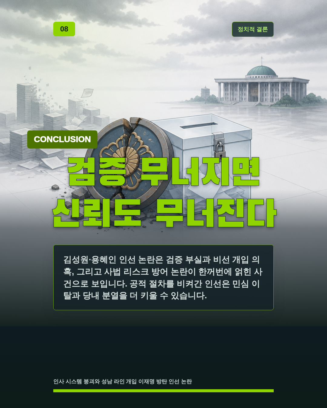 검증 무너지면 신뢰도 무너진다