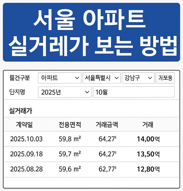 서울 아파트 실거래가 조회