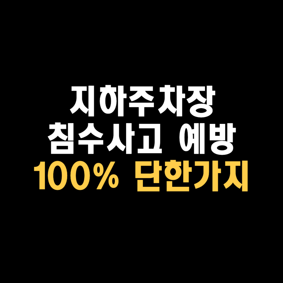 지하주차장 차량 침수 예방법 대처법