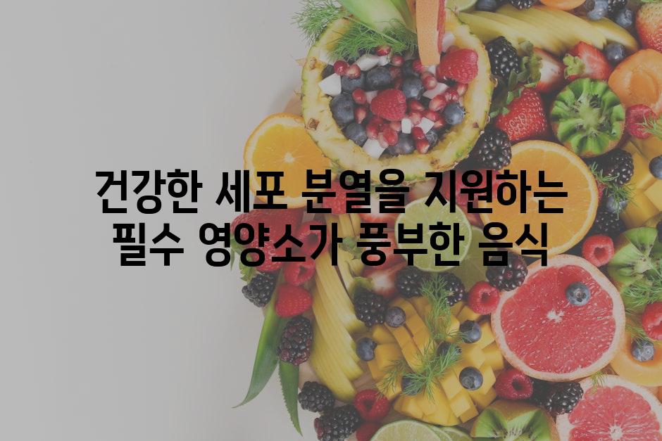 건강한 세포 분열을 지원하는 필수 영양소가 풍부한 음식