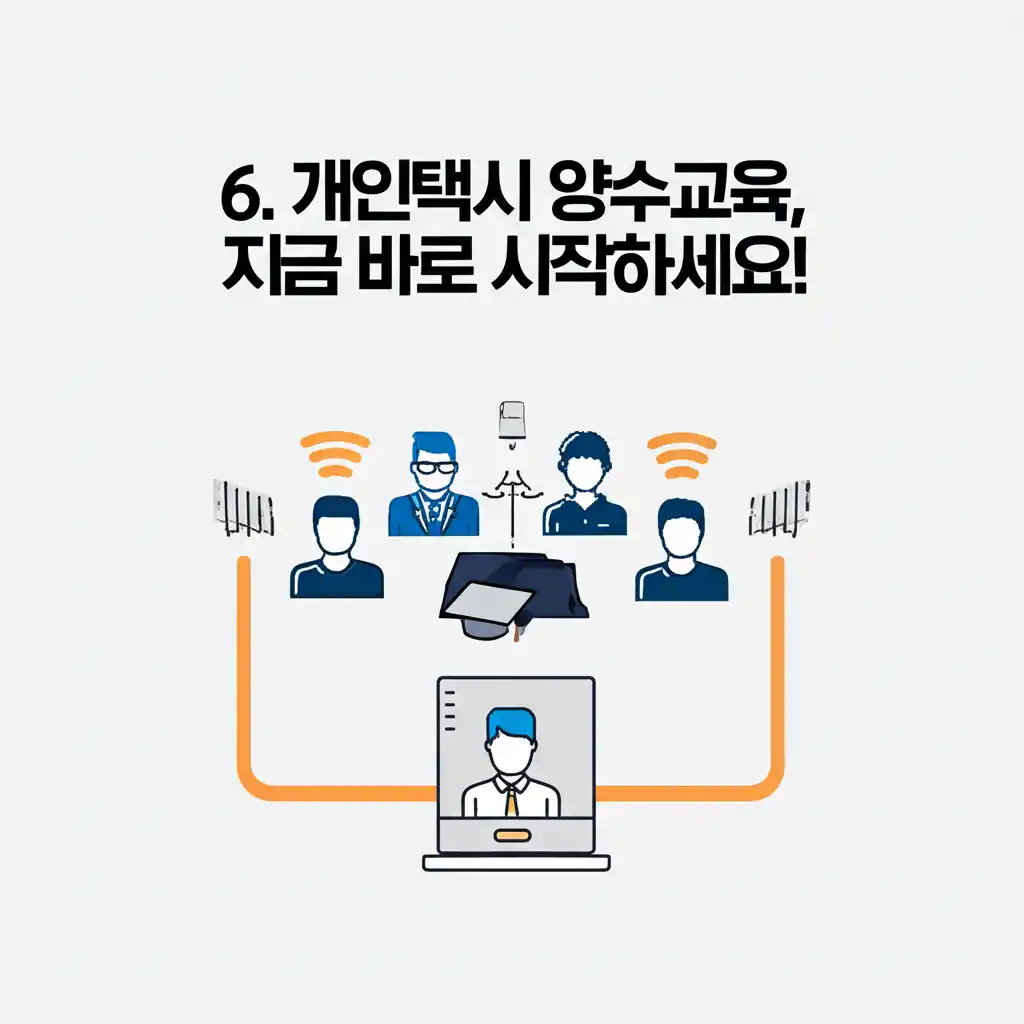6. 개인택시 양수교육 홈페이지에서 지금 바로 교육 신청을 안내하는 화면입니다.
