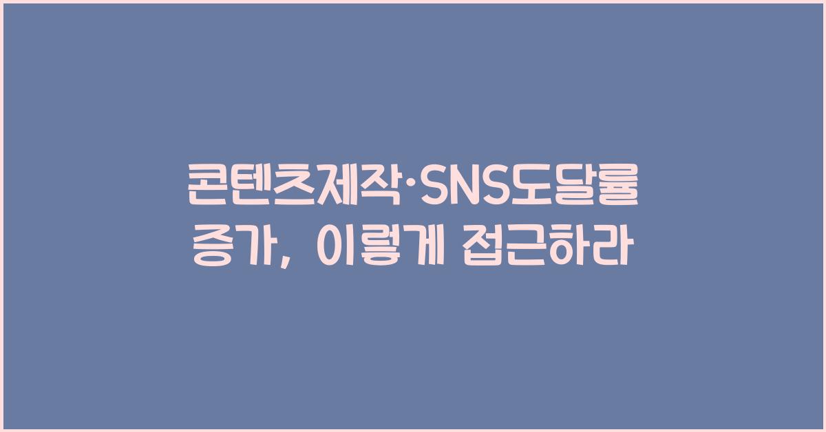 콘텐츠제작·SNS도달률증가
