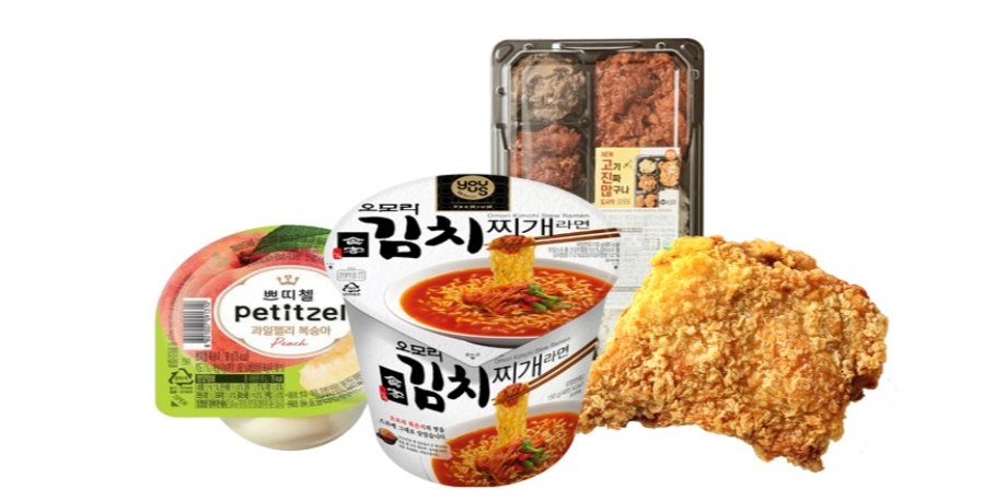 도시락&#44; 컵라면&#44; 푸딩