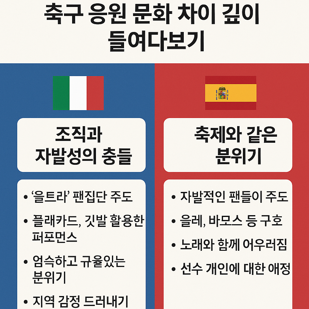 이탈리아와 스페인 축구 응원 문화 차이