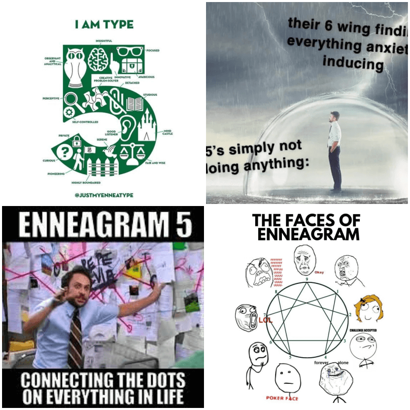 에니어그램 5번 짤 4개