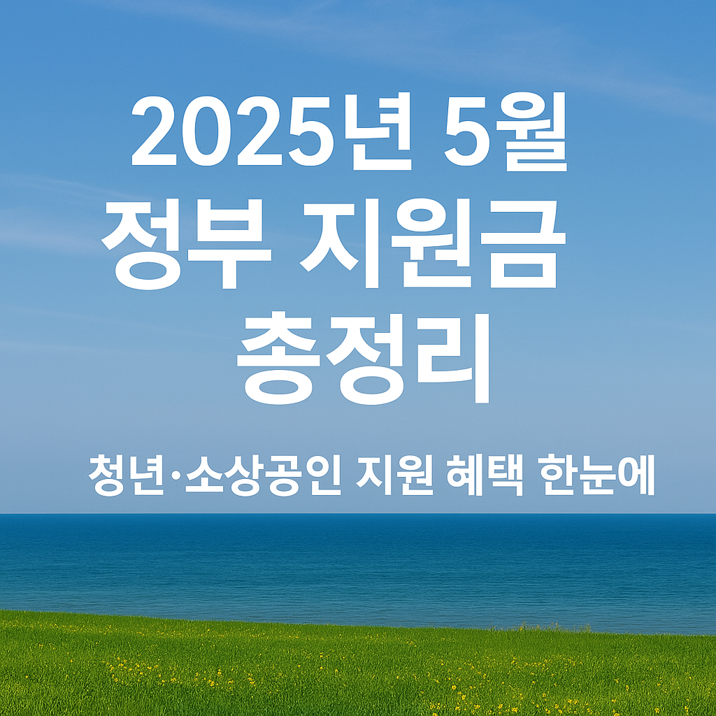 2025 5월 정부 지원금 총정리 관련 사진