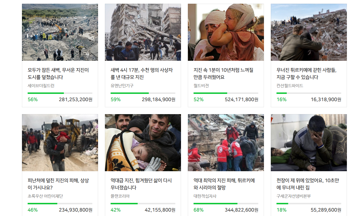 튀르키예 지진 기부