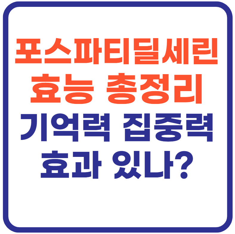 포스파티딜세린 효능 총정리|기억력 집중력에 효과 있나?